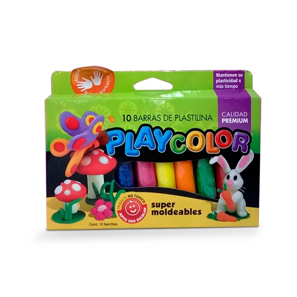 PLASTILINA PLAYCOLOR SURTIDO EST X10